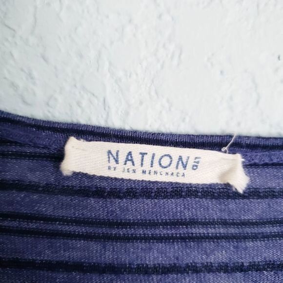 Nation LTD‎ Blue Striped Long Sleeve Top - Picture 3 of 5